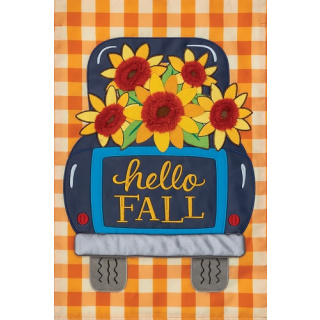 Sunflower Truck Flag | Applique Flags | Fall Flags | Garden Flags