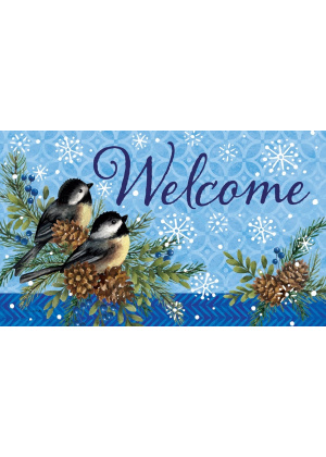 Winter Chickadees Doormat | Decorative Doormats | MatMates