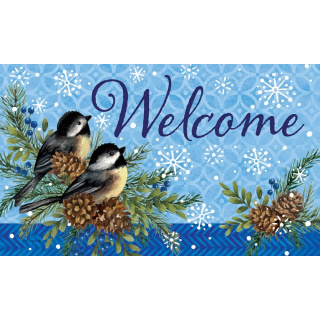 Winter Chickadees Doormat | Decorative Doormats | MatMates