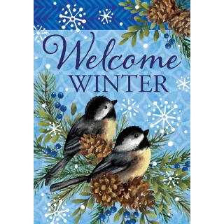 Winter Chickadees Flag | Winter Flags | Bird Flags | Cool Flags