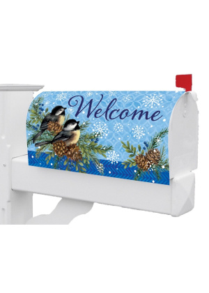 Winter Chickadees Mailbox Cover | Mailbox Covers | MailWraps