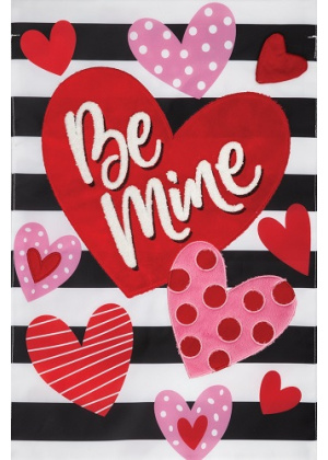 Be Mine Heart Flag | Applique Flags | Valentine Flags | Garden Flag