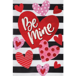 Be Mine Heart Flag | Applique Flags | Valentine Flags | Garden Flag