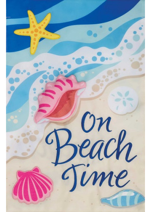 Beach Time Flag | Applique Flags | Summer Flags | Garden Flags