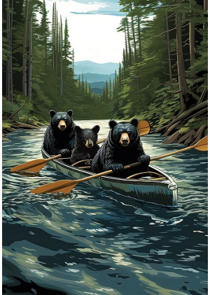 Bear Canoe Flag | Summer Flags | Animal Flags | Wildlife Flags