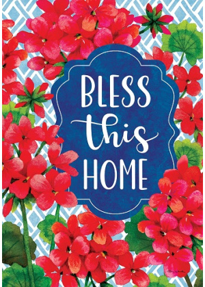 Blessed Geraniums Flag | Inspirational Flags | Double Sided Flags