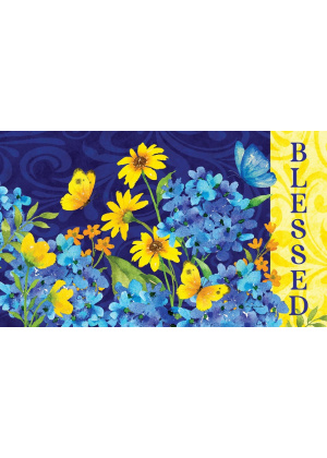 Blessed Hydrangeas Doormat | Decorative Doormats | MatMates