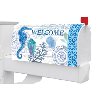 Blue Seahorse Mailbox Cover | Mailbox Covers | Mailbox Wraps