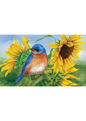 Bluebird Sunflowers Doormat | Decorative Doormats | MatMates