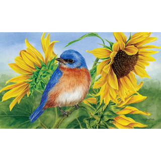 Bluebird Sunflowers Doormat | Decorative Doormats | MatMates