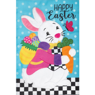 Bunny and Carrot Flag | Applique Flags | Easter Flag | Garden Flag