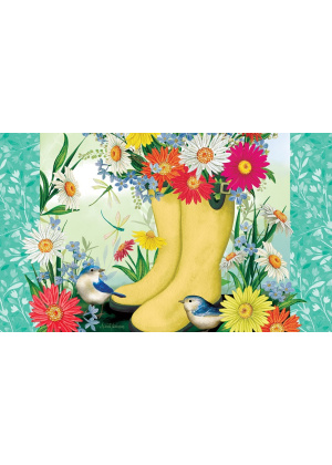 Daisy Boots Doormat | Decorative Doormats | MatMates | Door Mat