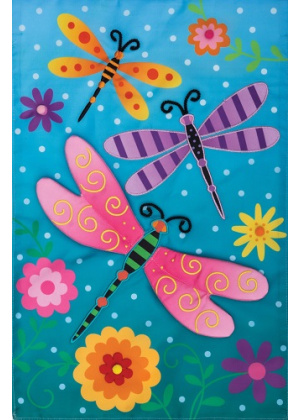 Dragonflies Flag | Applique Flags | Floral Flags | Garden Flags