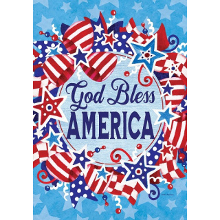 God Bless Wreath Flag | Patriotic Flag | 4th of July Flag | Cool Flag