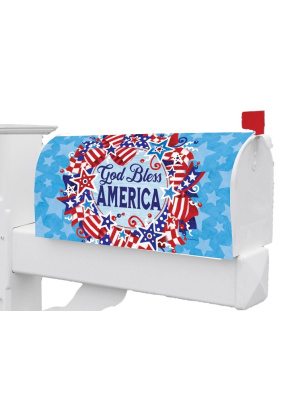 God Bless Wreath Mailbox Cover | Mailbox Covers | Mailbox Wraps