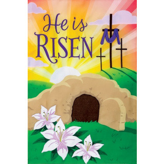 He is Risen Cross Flag | Applique Flags | Easter Flag | Garden Flag