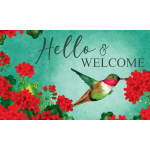 Hummingbird Geranium Doormat | Decorative Doormats | MatMate