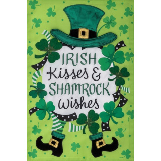 Irish Kisses Flag | Applique Flags | St. Patrick's Day Flags