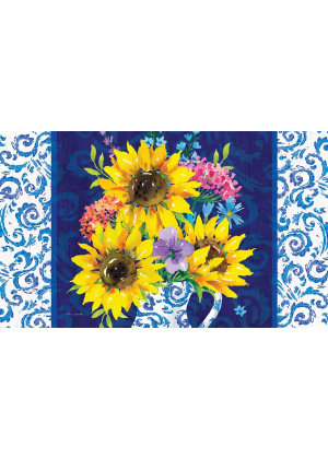 Sunflower Chinoiserie Doormat | Decorative Doormats | MatMates