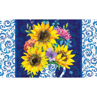 Sunflower Chinoiserie Doormat | Decorative Doormats | MatMates