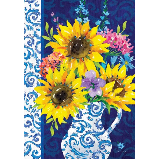 Sunflower Chinoiserie Flag | Spring Flags | Decorative Flags