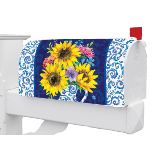 Sunflower Chinoiserie Mailbox Cover | Mailbox Covers