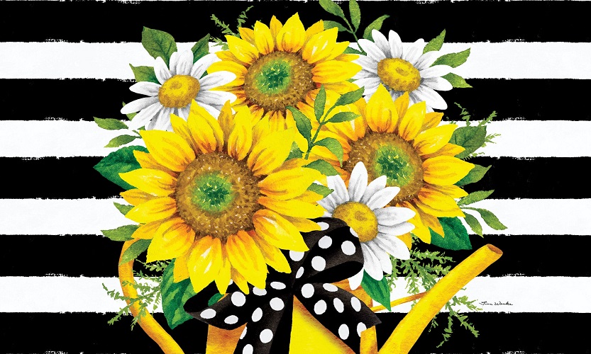 Sunflower Watering Can Doormat | Decorative Doormats | MatMate