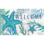 Teal Starfish Doormat | Decorative Doormats | MatMates | Door Mat