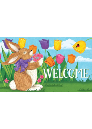 Tulip Bunnies Doormat | Decorative Doormats | MatMates