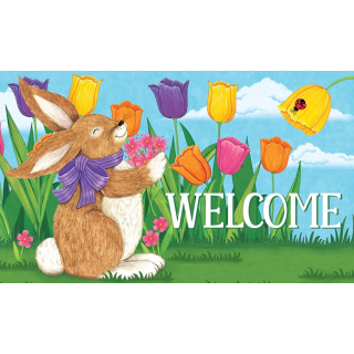 Tulip Bunnies Doormat | Decorative Doormats | MatMates