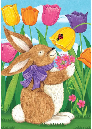 Tulip Bunnies Flag | Easter Flags | Cool Flags | Two Sided Flags