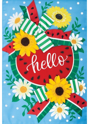 Watermelon Daisies Flag | Applique Flags | Cool Flag | Garden Flag