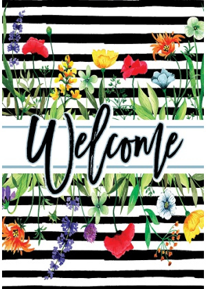 Wildflower Stripes Flag | Spring Flags | Welcome Flags | Cool Flags