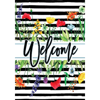 Wildflower Stripes Flag | Spring Flags | Welcome Flags | Cool Flags