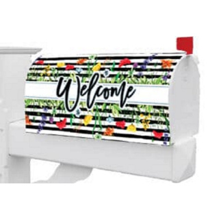 Wildflower Stripes Mailbox Cover | Mailbox Wraps | Mailbox Covers