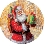 Santa on Gold Stepping Stone | Stepping Stones | Pavers