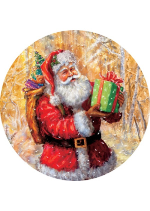 Santa on Gold Stepping Stone | Stepping Stones | Pavers