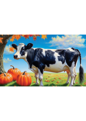 Cow & Pumpkins Doormat | Decorative Doormats | MatMates