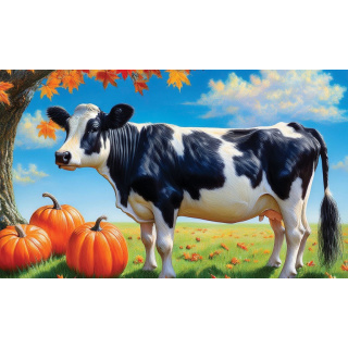 Cow & Pumpkins Doormat | Decorative Doormats | MatMates