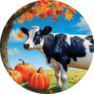 Cow & Pumpkins Stepping Stone | Stepping Stones | Pavers